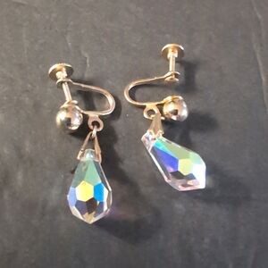 Vtg AB Teardrop Earings
